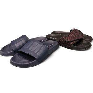 Boy’s Slide Sandals - Navy and Black (2 pairs) Sz 13 & 1